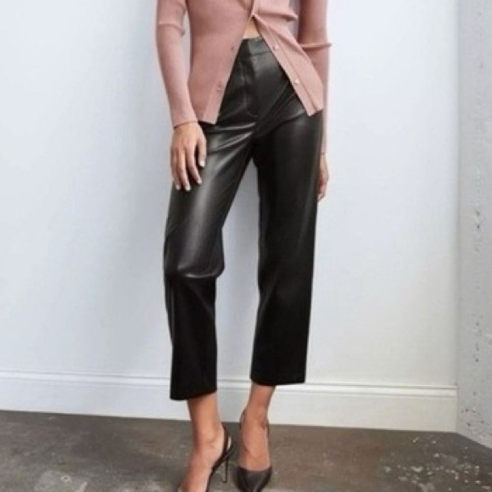Babaton Command Cropped Faux Leather Pants
